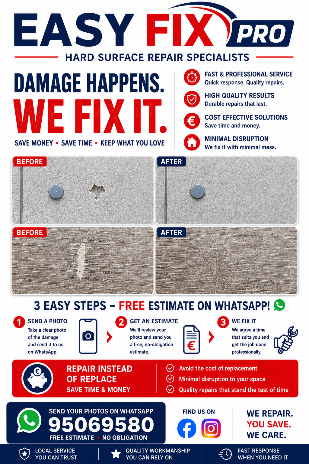 Easyfix Pro hard surface repairs
